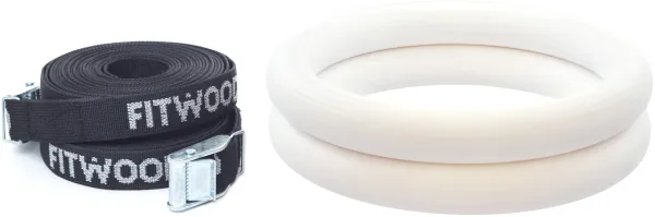 FitWood ULPU Voimistelurenkaat 28mm - Valkoinen pinta / Musta Hihna