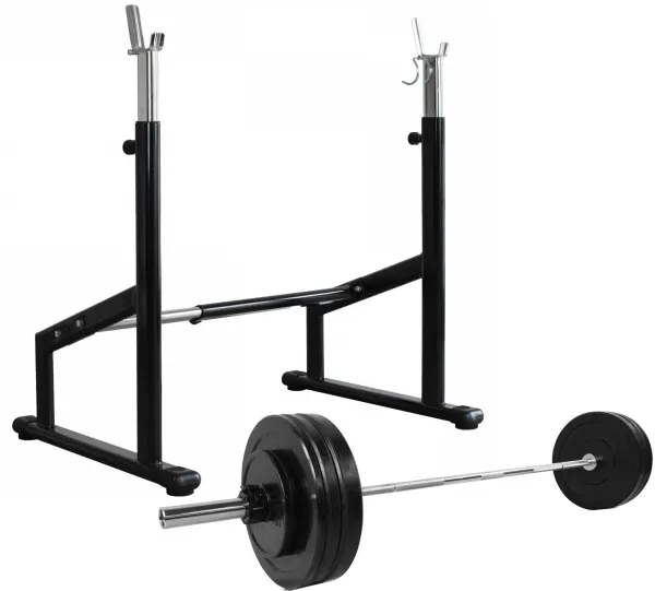 Odin Semi Pro Squat Rack + Painot ja Painonnostotanko (100 kg)